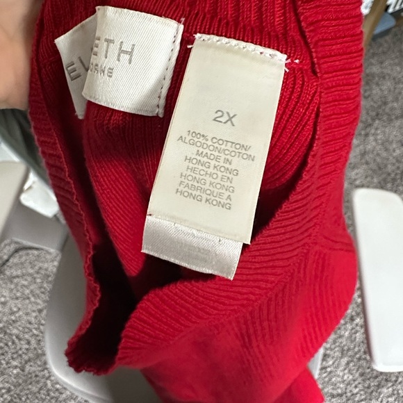 Liz Claiborne Vibrant Red Short Sleeve Sweater top size 2x - Picture 7 of 8